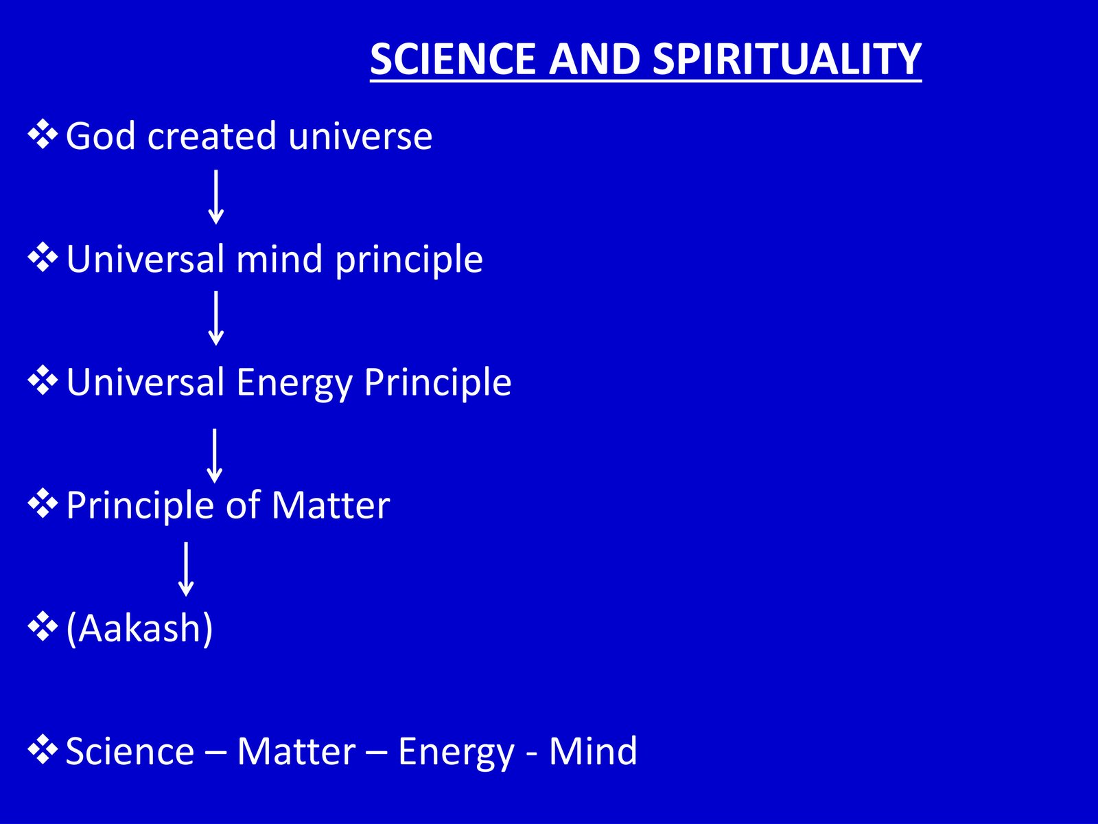Order of creation – spirituality vs science